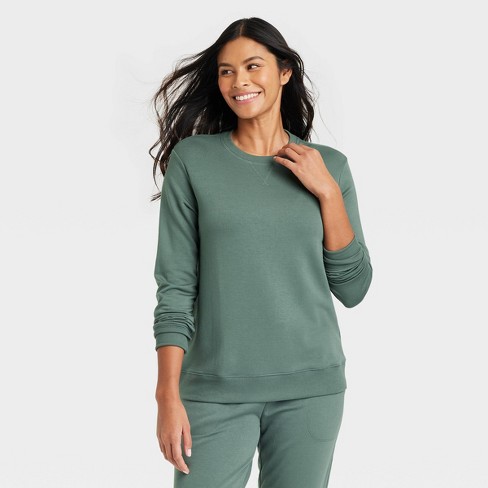 Women's Beautifully Soft Fleece Lounge Sweatshirt - Stars Above™ Green S