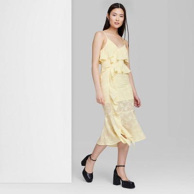 Women's Ruffle Midi Dress - Wild Fable™ Yellow XXS