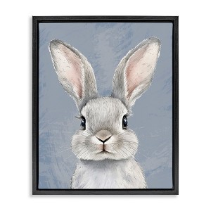 Stupell Industries Sweet Woodland Rabbit Floating Frame Canvas Art, Black, 17" x 21" - 1 of 4