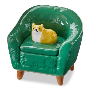 tag Orange Cat Chair Lidded Trinket Box Earthenware Everyday : Target