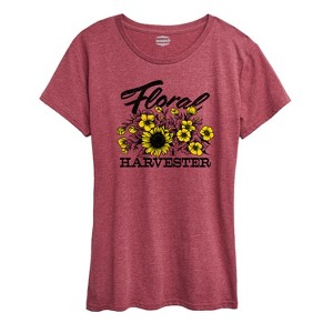 Women's - Case IH - Floral Harvester Short Sleeve Graphic T-Shirt - 1 of 4