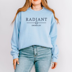 Simply Sage Market S.W.Smiley Embroidered Radiant Smiley Outline Sweatshirt - 1 of 4