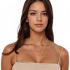 Anna-Kaci Women's Double Layer Gold Tone Bar Pendant Necklace Minimalist Chain Design- Gold - 4 of 4