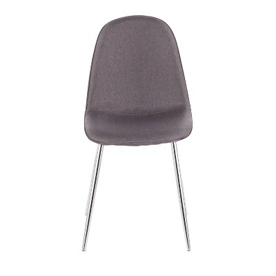 Set of 2 Charcoal Gray Velvet Upholstered Side Chairs with Metal Legs