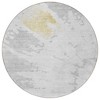 Silver Gray And Ivory Abstract Washable Indoor Outdoor Area Rug - 4 of 4