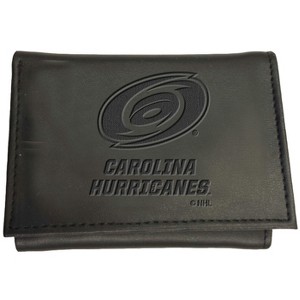 Evergreen NHL Carolina Hurricanes Black Leather Trifold Wallet Officially Licensed with Gift Box - 1 of 1