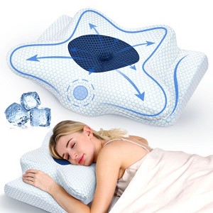 Emircey Painless Sleeping Cervical Neck Pillow for Pain Relief, Adjustable Memory Foam Pillows for Side Back Stomach Sleeper - 1 of 4