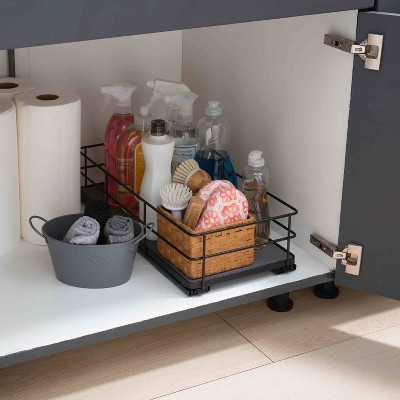 Organize It All 9"x19.7" Slide Out Shelf Organizer: Steel Kitchen Cabinet Storage, Black, 4.5" Height, 12.13 lbs — фото 6