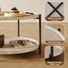Wooden Round Coffee Table for Living Room, Wood Desktop & Sturdy Metal Legs, 2 Tier Circle Coffee Table with Storage Open Shelf - 4 of 4