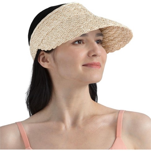 Women UV Protection Wide Brim Roll-up Foldable Visor Sun Hat Beach