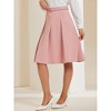 INSPIRE CHIC Women's Belted Waist Casual Knee Length Pleated A-Line Skirt - 4 of 4