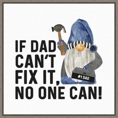 Amanti Art Father's Day Gnome II Fix It by Tara Reed Canvas Wall Art Print Framed 16 x 16-in.