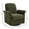 GDFStudio Sarah Modern 33.5" Rubber Wood and Fabric Upholstered Swivel Armchair - 3 of 4