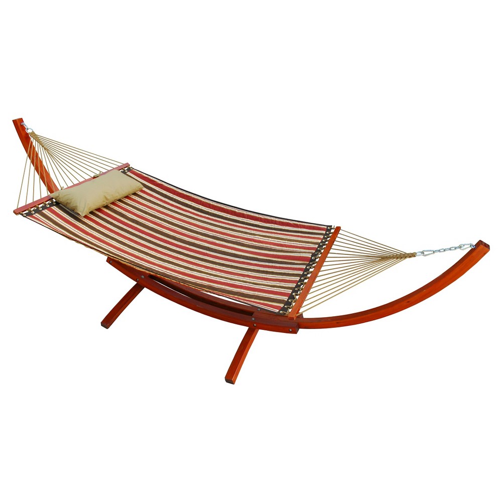 UPC 028929017459 product image for 12 Foot Wooden Arc Frame with Quilted Hammock and Matching Pillow | upcitemdb.com