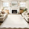 Modern Solid Scalloped Area Rug Machine Washable Rug  with Non-Slip Backing  Low Pile Stain Resistant Floor Cover for Living Room Bedroom Office - 2 of 4