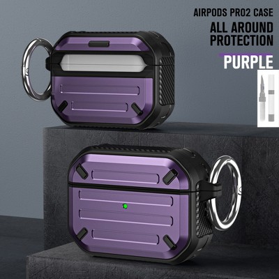 HTUTWOO Case for AirPods Pro/Pro2, Premium Slim Shockproof Protective Cover with Keychain Case and Cleaning Kit for Women Men
