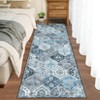 Washable Rug Vintage Floral Floor Carpet with Anti Slip Backing - 2 of 4