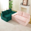 KWPZQEB 120.08" Luxury Turtle Sofa, Color-Block Velvet Sofa with 6 Pillows, Mid Century Modular Floor Sofa for Living Room, Apartment - 4 of 4