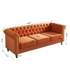 85''Modern Long Sofa,Velvet Couch,Upholstered Sofa With Arms And Golden Metal Legs,Luxury Comfy 3-Seater Couch,Living Room Sofa-Cuddlewood - 4 of 4