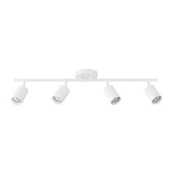 6-light Matte White Adjustable Height Track Lighting With Pivoting