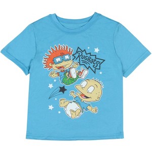 Seven Times Six Nickelodeon Rugrats Little Boy's Chuckie Finster and Tommy Pickles T-Shirt Turquoise - 1 of 3