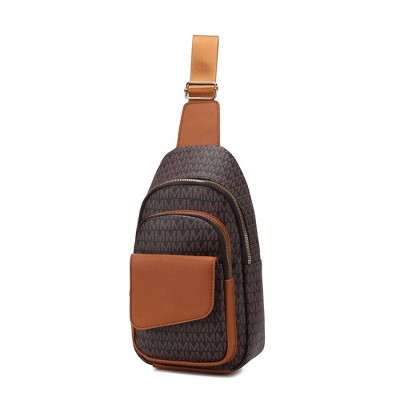 MKF Collection Kace M logo Printed Vegan Leather Women’s Sling Bag by Mia K