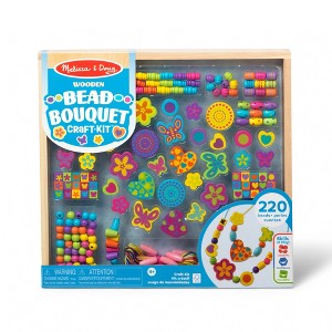Melissa & Doug Bead Bouquet Deluxe Wooden Bead Set With 220+ Beads for Jewelry-Making: Craft Activity for Kids - 1 of 4