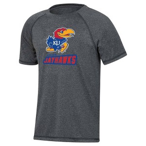 NCAA Kansas Jayhawks Boys' Gray Poly T-Shirt - 1 of 3