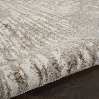 Gray and Gold Abstract 8' x 10' Synthetic Area Rug