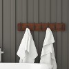 Merrick Lane 34 Inch Wall Mount Pine Wood Storage Rack with Hanging Hooks, Entryway, Kitchen, Bathroom - 4 of 4