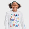 Girls' Lilo & Stitch Oversized Sweatshirt - Oatmeal - 2 of 4