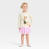 Toddler Girls' Jacquard Crewneck Pullover Sweater - Cat & Jack™ Cream - 4 of 4
