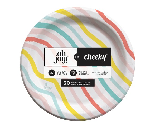 Oh Joy! for Cheeky Rainbow Wave 9" Paper Plates - 30ct