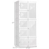 CAVINAS White Portable Wardrobe Closet,Clothes Storage Wardrobe with 11 Cube Compartments,1 Hanging Rod,11 Magnet Doors,Folding Bedroom Armoire - 3 of 4
