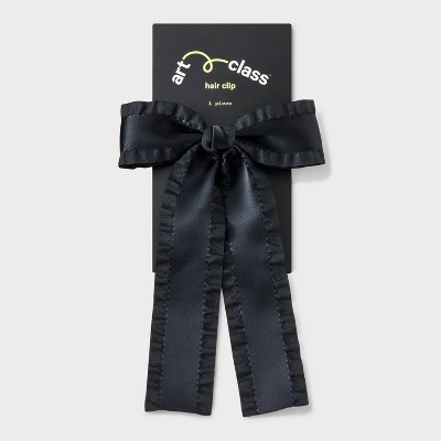 Girls' Ruffled Edge Satin Bow Clip - art class' - image 2