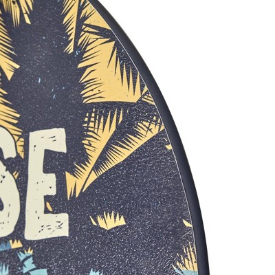 Escape to Paradise Round Vintage MDF Wall Plaque