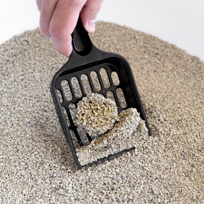 Large White High-Sided Oval Cat Litter Pan with Scoop