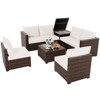 Outdoor Patio Furniture Set, PE Wicker Sectional Sofa Set with Cushions and Coffee Table, All-Weather Patio Conversation Set - 2 of 4
