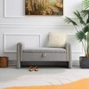 NicBex Modern 52.3" Storage Bench Wood Accent Stools with Armrests for Bedroom and Entryway - 2 of 4