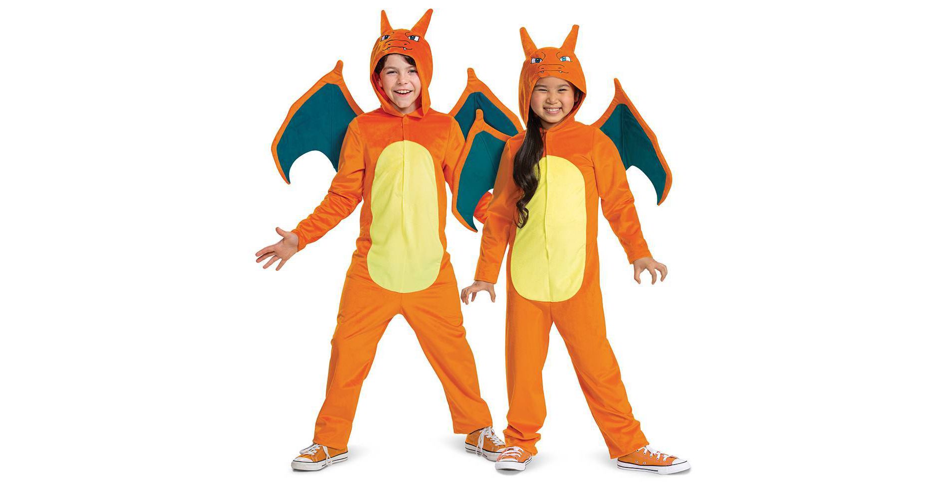 Pokémon Kids' Deluxe Charizard Hooded Costume Jumpsuit S (4-6): Halloween