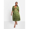 Rebdolls Women's Sage Floral Cut Out Midi A Line Dress W. Pockets - 2 of 4