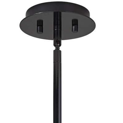 Contemporary Black Glass Drum Pendant Light 35"x12"x26"