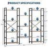 Column 4-Tier Bookshelf,Adjustable Rustic Industrial Bookcase with 11Open Display Shelves,Large Etagere Bookshelf - 2 of 4