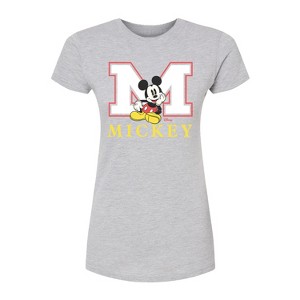 Women's - Disney - Mickey M Block Letter Fitted Graphic T-Shirt - 1 of 2