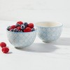 9oz 2pk Stoneware Floral Mini Bowls Blue - Threshold™ - image 2 of 3