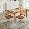 QingMoon Velvet Dining Chair Set of 2, Modern Rattan Kitchen Chairs, Polished Chrome Frame, for Dining Room, Living Room - 4 of 4