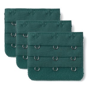 Allegra K Women's 3 Hook 3 Row Stretchy Bra Strap Extenders Hooks Bra Band - 1 of 3