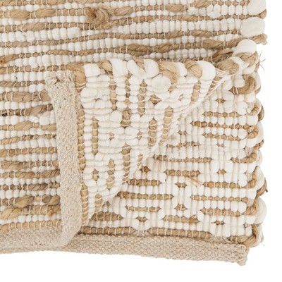Ivory and Jute Diamond Chindi Table Runner