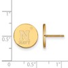 Black Bow Jewelry 14k Yellow Gold Plated Sterling Silver Navy Midshipmen NCAA Post Earrings - 2 of 3