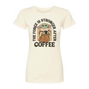 Women's - Star Wars - Force Stronger Coffee Fitted Graphic T-Shirt - 1 of 3
